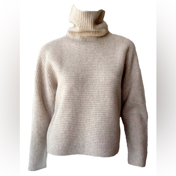 Vince Sweaters - Vince Cashmere Wool Rib Turtleneck Sweater